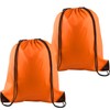 KUUQA 2Pcs Orange Drawstring Backpack Bags Cinch Sack Bulk String