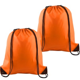 KUUQA 2Pcs Orange Drawstring Backpack Bags Cinch Sack Bulk String Backpack Storage Bag