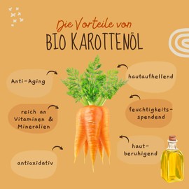 Organic Carrot Oil 100 ml || Skin Oil || 100% Pure, Cold Pressed || Made from German Carrot Roots || Suitable for All Skin Types || Vegan || Cruelty Free