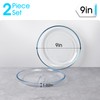 NUTRIUPS 2 Pack 9 inch Glass Plates, Clear Tempered Glass