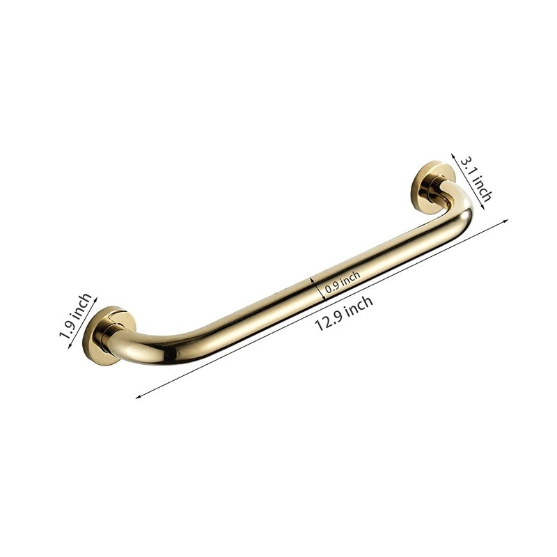 Leyden Brass Shower Grab Bar，Gold Support Bar Bathroom Hand Safety