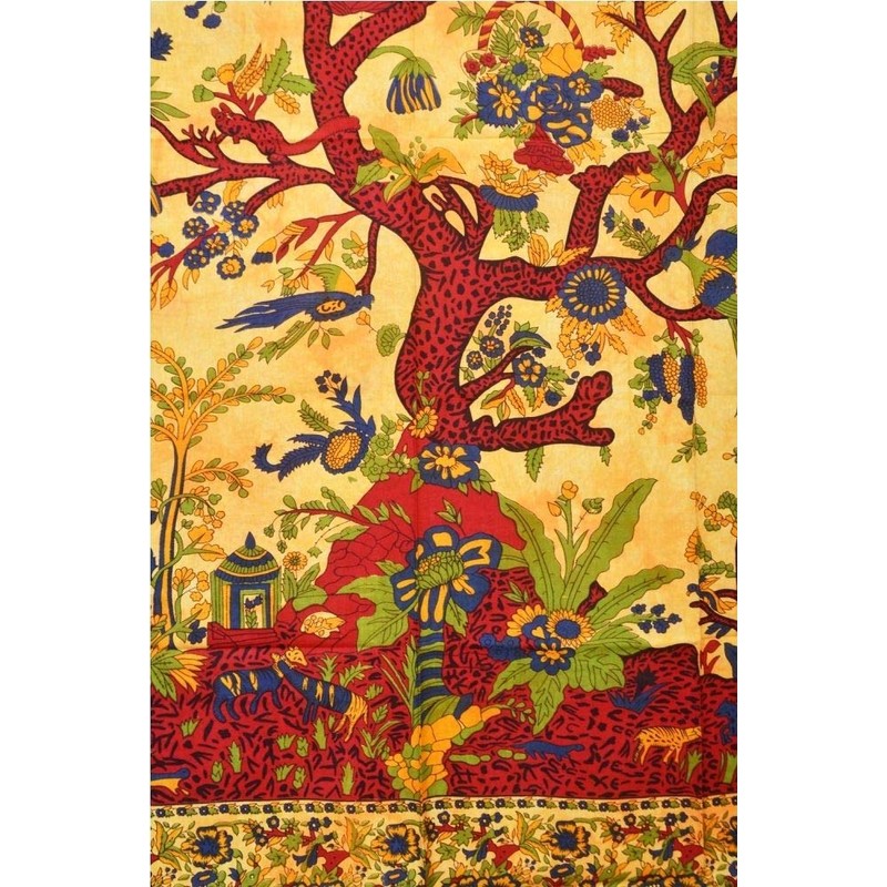 GDONLINE Tree of Life Mandala Curtain Room Door Cotton Wall