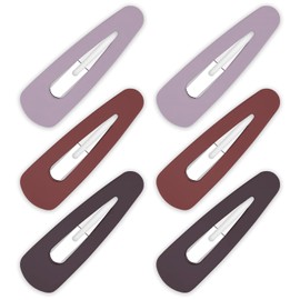 4PCS Large Snap Hair Clips,Acrylic Metal Snap Hair Barrettes,Matte Snap Clips for Women, Hair Pins for Girls, Large Barrettes Hair Accessories (3.5Inch,Red)