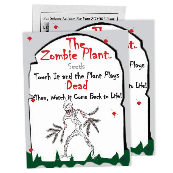 Zombie Plant Seed Packets (2) - Grow This Unique Sensory Plant That "Plays Dead" When You Touch It!) Comes Back to Life in Minutes. with Science Activity Ideas. Christmas Stocking Stuffer