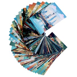 HCHES 50 Sheets Landscapes Postcards Set Travel Poster Artistic Assorted Postcrossing Scrapbooks for Personal Collection, Exchange Projects, Invitations or Sending