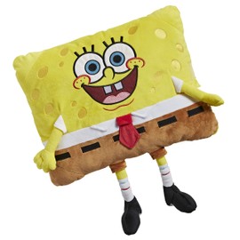 Pillow Pets Nickelodeon Spongebob Squarepants 16” Stuffed Animal Toy, Yellow, Brown, White, Red, Black, Grey