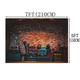 Platform 9 King Train Station Backdrop Magic Wizard School Photography Background Brown and Black Brick Wall Decoration Kids Birthday Party Supplies Photo Studio Props LHC050 7X5FT