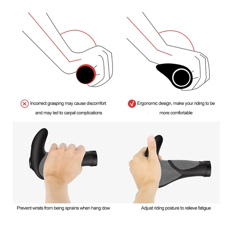 TOPCABIN Bike Grips Double Lock on Locking Bicycle Handlebar Grips