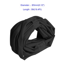 Aoje-Link 3mm ID Black Heat Shrink Tubing Shrinkable Tube 5M(16.4Ft) 1pcs