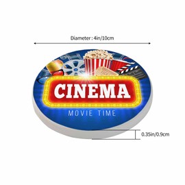 Pznen Cinema Theme Cup Coasters for Table Movie Time Drink Popcorn Realistic Film Ticket Clapping Board Reusable Drink Coasters Set 2 Pcs Coffee Home Farmhouse Living Room Bar Decor