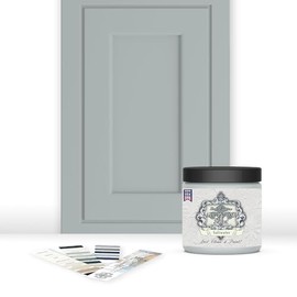 ALL-IN-ONE Paint, Durable cabinet and furniture paint. Built in primer and top coat, no sanding needed. Includes our 30 featured color card - Saltwater (pale green), 8oz Sample