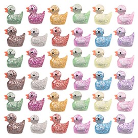 Garneck 120pcs Glittery Mini Ducks for DIY Fairy Garden Dollhouse Micro Landscape and Festive Aquarium Decorations