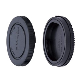 JJC Housing Cap + Rear Lens Cap for Sony E Mount Mirrorless Cameras & Sony E Mount Lens (1 Set)