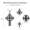 Midir&Etain Irish Celtic Cross Necklace 925 Sterling Silver Celtic Knot