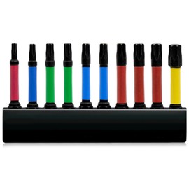 Torx Screwdriver Sets Professional Torx Bit Set 10Pcs 50mm Star Driver Bits S2 Steel T10 T15 T20 T25 T27 T30 T40 with 1/4” Hex Shank Tamper Proof Magnetic Screwdriver Bit for Power Impact Driver