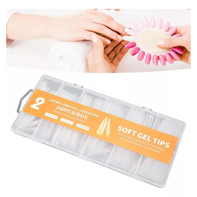 soft gel Uñas Postizas Tip Xxxl Caja Con 240 Uñas
