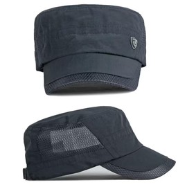 LOJAX Men's Work Cap, Restoration Army Hat, Summer, Cool Mesh Flat Cap, Light and Flirty, Quick Drying, Sports Hat, Fishing and Walking Baseball Cap, blue