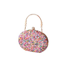 CORIOS Glitter Sequin Clutch Bag Women's Evening Bag Wedding Bridal Purse Handbag Sparkling Shoulder Bag Elegant Small Bag Shiny Banquet Party Prom Shoulder Bag, multicoloured, Retro