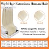 Full Shine Weft Hair Extensions Human Hair Platinum Blonde 24