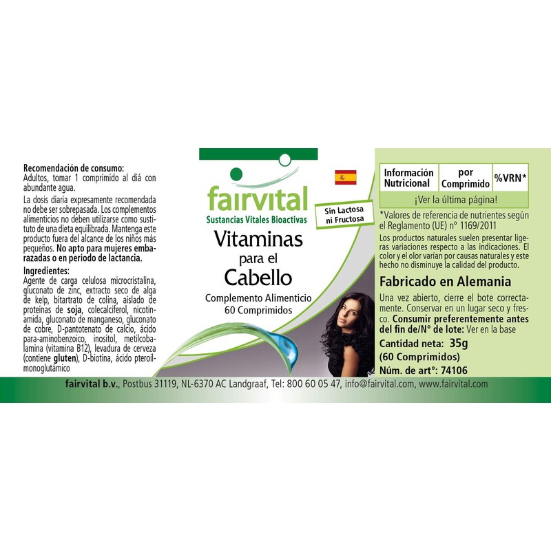 Fairvital Hair Vitamins Tablets - Hair Vital - High Dose