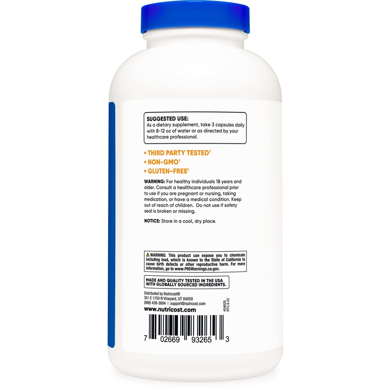 Nutricost Psyllium Husk 1500mg, 500 Capsules (3 Bottles)