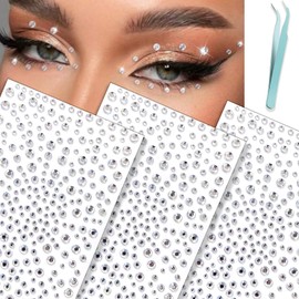 NOOEPC Clear Face Gems Glitter Body Glittery Stereo Gem Stickers Rave Accessories Makeup Rhinestone Stickers Y2K Style Music Festival DIY Eyes Face Jewels