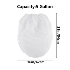 HAOBIN Colour Strainer Bag, 5 Gallon Colour Strainer, Strainer Bag, White, Fine Mesh Colour Filter Bag, White Fine Mesh Strainer Bag, Elastic Opening Bucket Filter Bag for Hydroponics Painting,