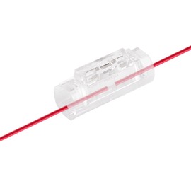Brightfour Small Wire Connectors, No Stripping Wire Splice Connectors, Transparent Low Voltage and High Voltage Wire Connectors for 20-22 AWG Wires, 1 Conductor 12 Pack