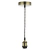 COZZY Vintage Ceiling Pendant Light Fitting, Brown Twisted Braided Flex,E27
