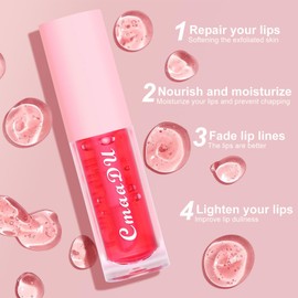 6pcs Colour Changing Moisturising Lip Oil - Moisturising Lip Gloss Lip Glow Oil - Lip Balm with Fruit Flavour Lip Care Set for Women Girls