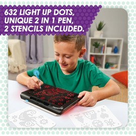 Megasketcher Tomy Lights Alive | Light Up Drawing Pad for Kids, Includes Pen with Roller, 2 Stencils | Drawing Toys for Ages 3+ Years