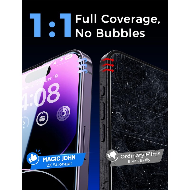 MAGIC JOHN 2 Pack for iPhone 14 Pro Max 6.7