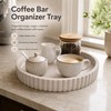 11" Concrete Coffee Table Tray, Cream Round Decorative Tray for