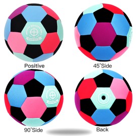 KUYOTQ Soft Fabric Indoor Soccer Ball, Safe and Soft Indoor for Kids Youth (Ages 3+) Practice Size 4 Soccer Ball, Lightweight House Training for Dribbling & Juggling at Home
