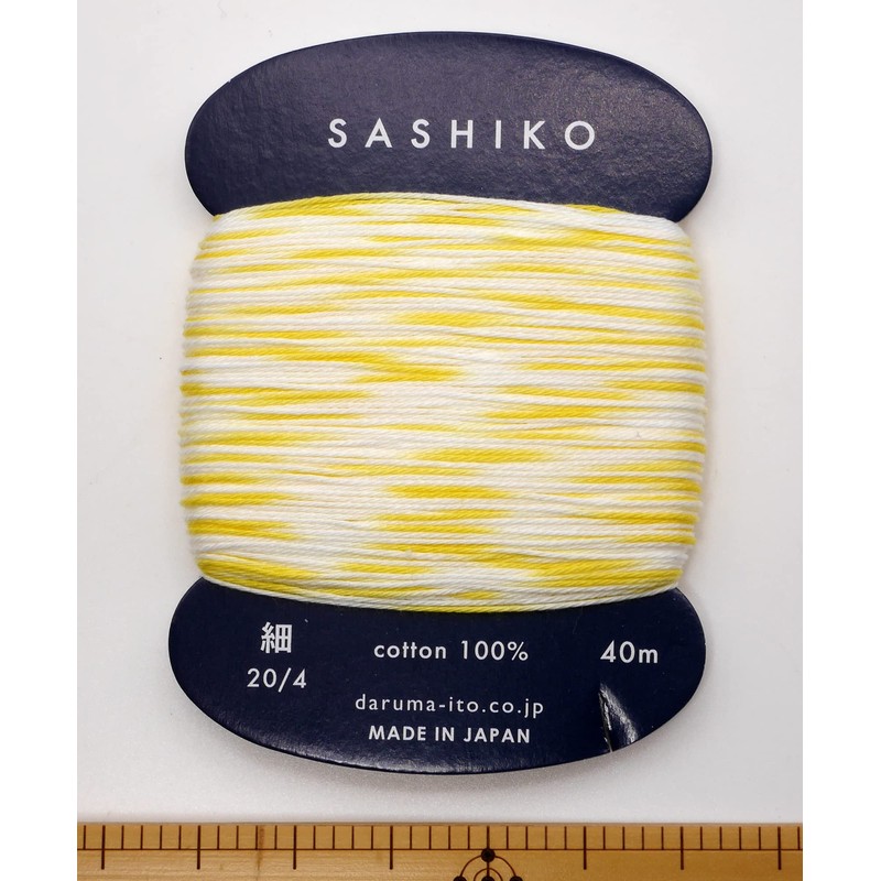 DARUMA Sashiko Thread (Fine) 2-Color Kasuri Card Wound Approx. 131.2