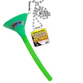 Head Rush Bong-GO All Green - Mini Beer Bong W/Beaded Necklace - Alcohol Accessories for Drinking Games for Adults Party - Drinking Game Funnel W/Hose, Party Essentials for Adults, Beer Funnel