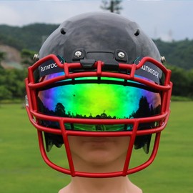 Runxrocy Football Visor for Helmet Football Visor Eye Shield Universal Fit Outdoor Sports Protective Eye Shield for Helmet Include with Visor Clips