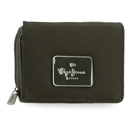 Pepe Jeans Christine Toiletry Bag with Three Compartments, Green, 17.5 x 9.5 x 2 cm, Polyester with Faux Leather Details by Joumma Bags, Green, Talla única, Toiletry Bag with Three Compartments,