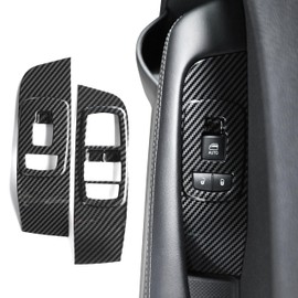 CHYKKAR Dodge Challenger Window Lift Trim Switch Panel Cover Interior Accessories for Dodge Challenger 2015-2023 Carbon Fiber