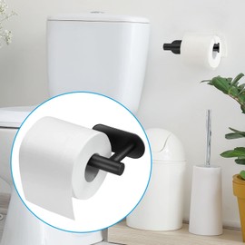 Toilet Paper Holder Self Adhesive, Eolax Toilet Roll Holder no Drilling for Bathroom Washroom, Tissue Roll Holders Wall Mount, 304 Stainless Steel (3 Pack, Black)