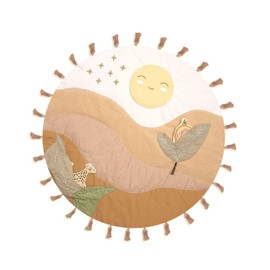 Crane Baby Activity Mat with Interactive Toys, Safari Zoo Themed Tummy Time Floor Mat, 36x36 Quilted Cotton Playmat, Infant Development Toys, Playmats for Newborn