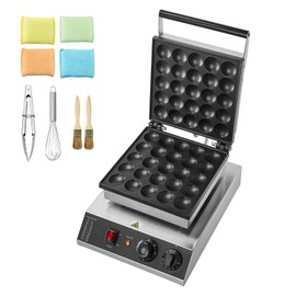 HappyBuy Mini Dutch Pancake Maker - 25PCS 43mm, 1700W, Non-Stick Stainless Steel, Temp & Time Control, Ideal for Home Kitchen Restaurant