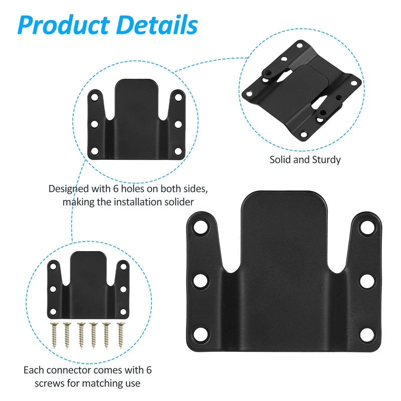 10Pcs Sectional Couch Connectors, Universal Sectional Sofa Interlocking, Easy to