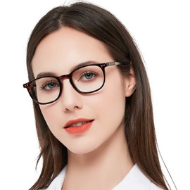 MARE AZZURO Blue Light Blocking Reading Glasses +1.00 Women Lightweight Cute Round Readers 1.0 1.25 1.5 1.75 2.0 2.25 2.5 2.75 3.0 3.5 4.0 (Brown, 1.00)
