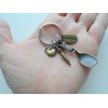 Bronze Serving Spoon Charm Keychain with Carrot, Apple, and Thank