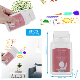 2Pcs Small Roller Wall Patching Brush, Roll On Spackle Wall Repair Kit Spackle Roller Paint Brush Tool Portable Handheld Quick Dry Wall Repair Paste Roller with 200g Latex Paint (White)