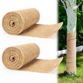 MAQIHAN Burlap Roll for Trees 2 PCS Burlap Tree Wrap Plants Natural Outdoor Small Burlap Material Jute Fabric Roll Burlap Tree Trunk Wraps Protector Cover for Garden Winter