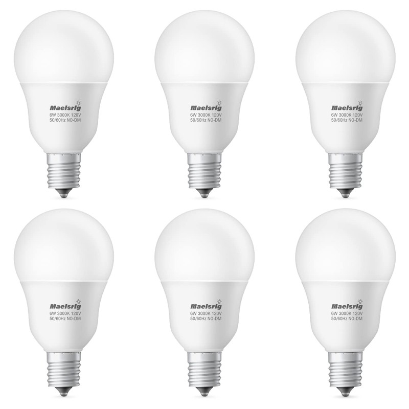 Maelsrlg E17 Intermediate Base LED Bulb, 6W (60 Watt Equivalent)