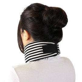 AQUALAND Neck Supporter, Soft Type, Cervical Collar, Neck Pain and Stiff Shoulders, Neck Pillow (Border Pattern)