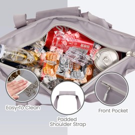 20L Leakproof Insulated Tote Bag, SIYUAN Large Capacity Water-Resistant Soft Cooler with Handles and Shoulder Strap BPA-Free Cooling for 12 Hours Grey